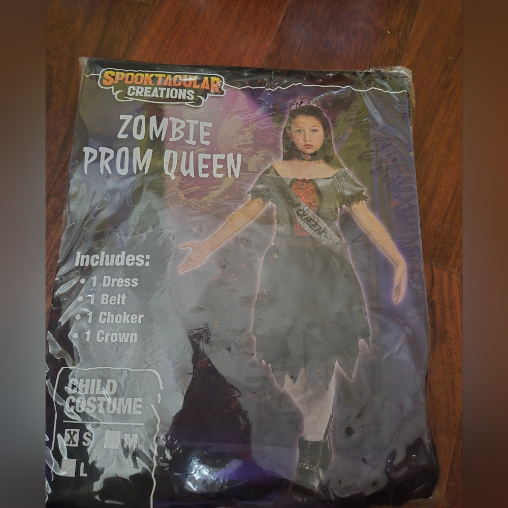 Zombie Prom Queen Costume for Kids - Black Size Small